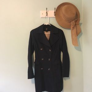 H&M Size 4 Navy Blue Trench Coat
